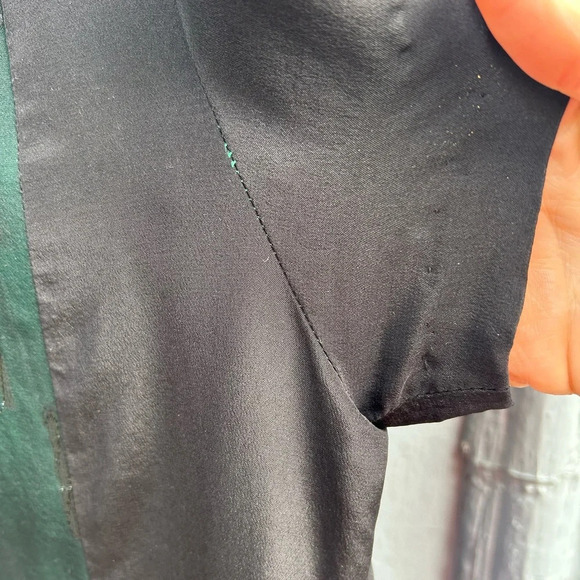 rag & bone Green & Black Silk Metallic Shift Dress, size 10 - Picture 8 of 15